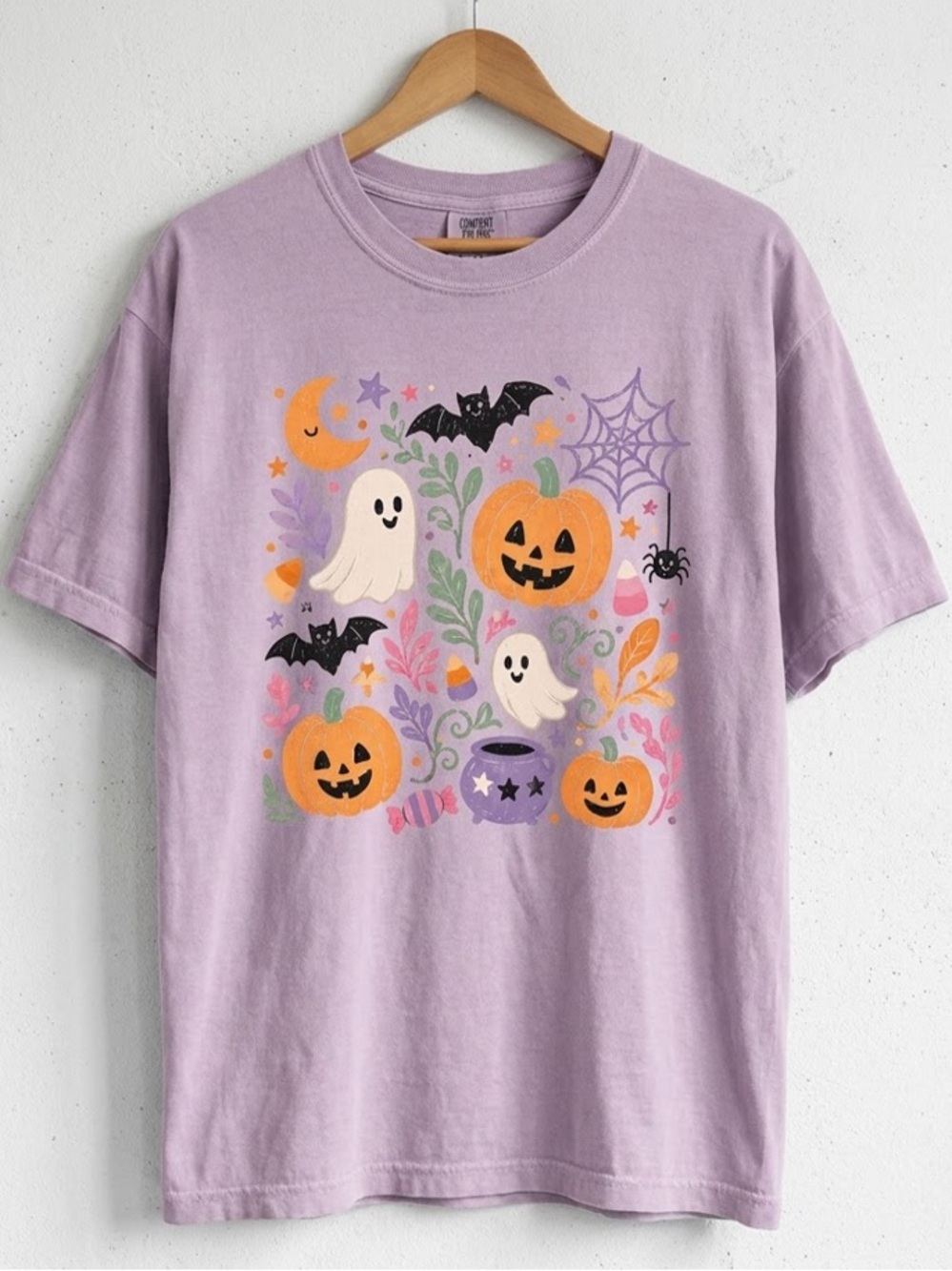 Comfort Colors Floral Halloween Tee, Spooky Season Shirt